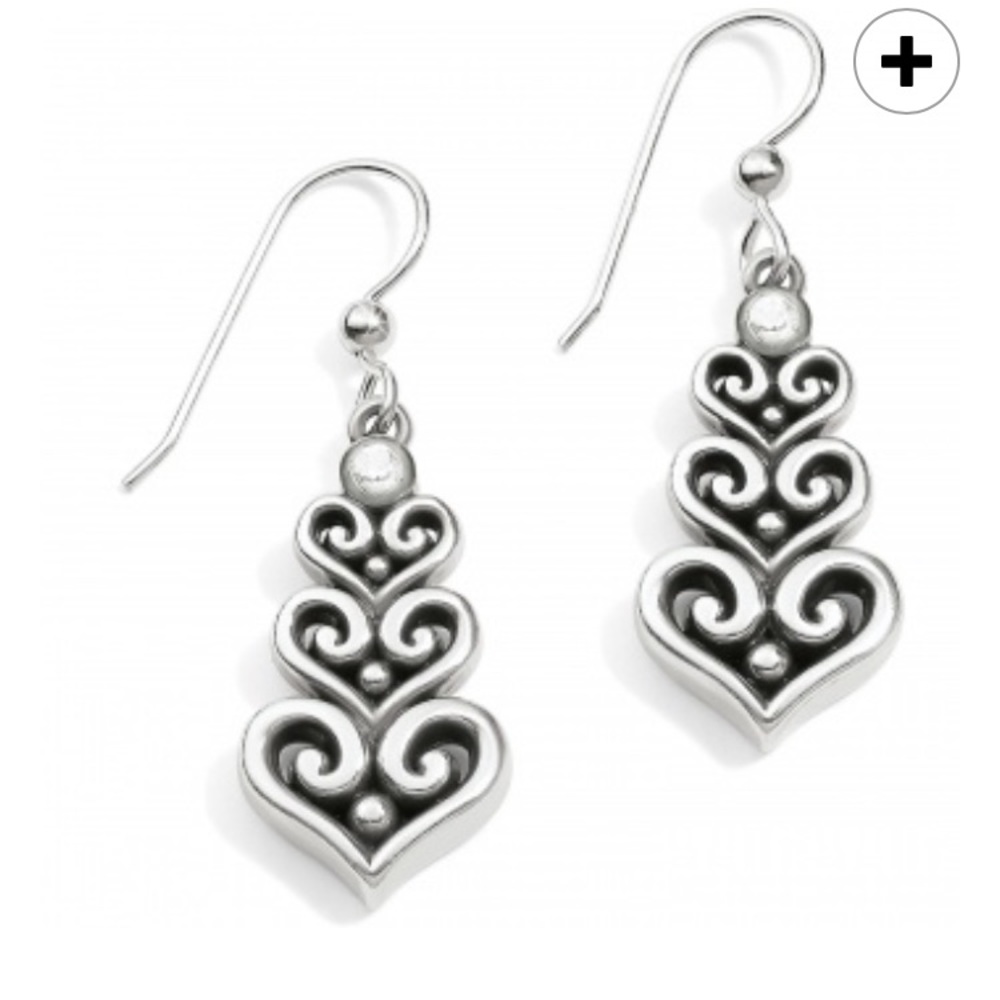 Brighton Alcazar Heart Trio French Wire Earrings